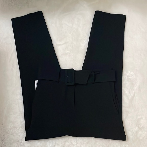 New Aritzia Ten By Babaton Black Supernova Trouser Belted Pants - Picture 2 of 9